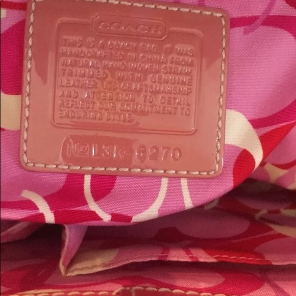 Coach white flower bucket strawWristlet wallet SET - Picture 7 of 8